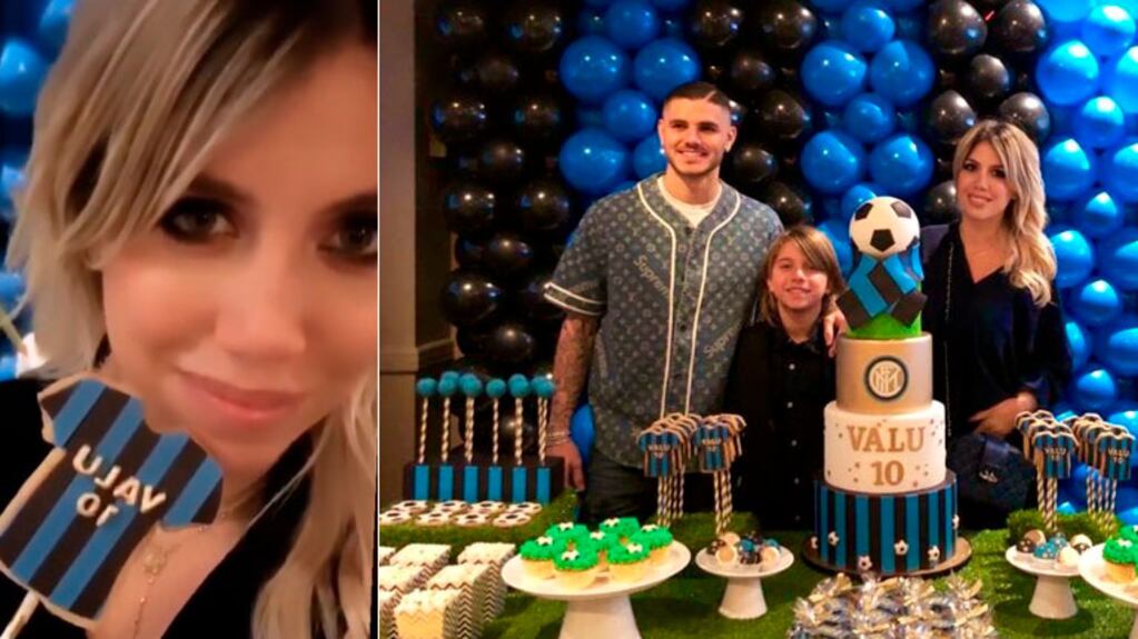 ¡Dale play! Wanda Nara celebró el cumple de Valentino con un increíble candy bar alusivo al Inter