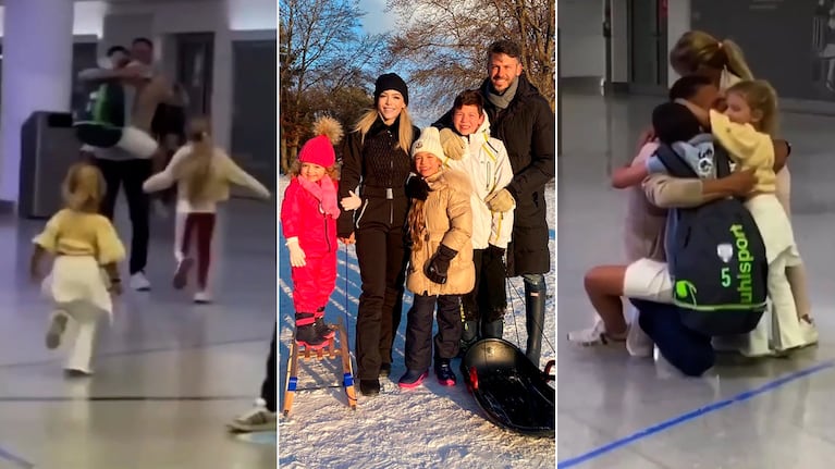 El video del conmovedor reencuentro de Martín Demichelis con sus hijos y Evangelina Anderson: "¡Papi!"
