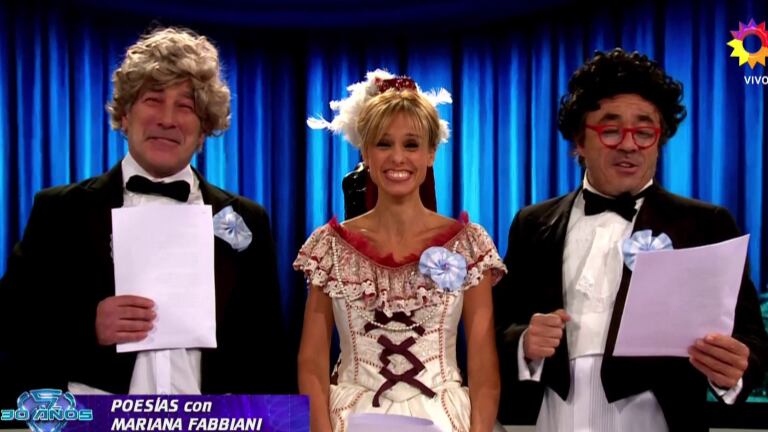 Mariana Fabbiani hizo las poesías con Pablo y Pachu en los 30 años de ShowMatch