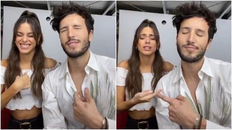 El divertido video de Tini Stossel y Sebastián Yatra mandándose al frente en Tik Tok