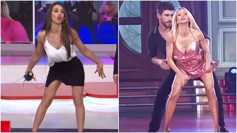 Cinthia Fernández imitó la performance de Luciana Salazar en el Súper Bailando