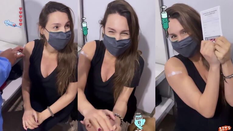 Pampita recibió la vacuna contra el covid mientras transita el octavo mes de embarazo: "Qué alegría, ya estoy protegida"