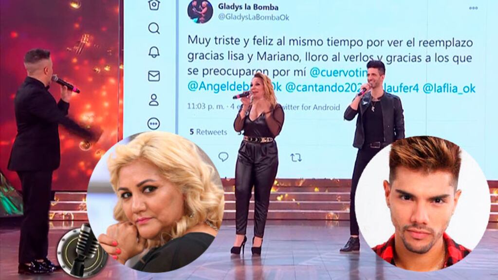 Gladys la Bomba Tucumana y Tyago Griffo twittearon en vivo, tras quedar afuera del Cantando por covid