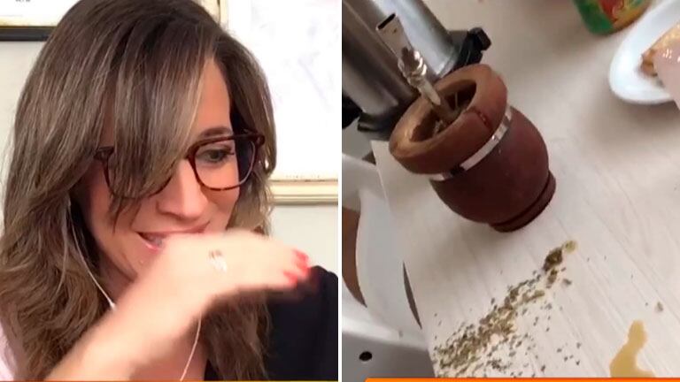 El blooper en vivo de Sandra Borghi desde la cocina de su casa