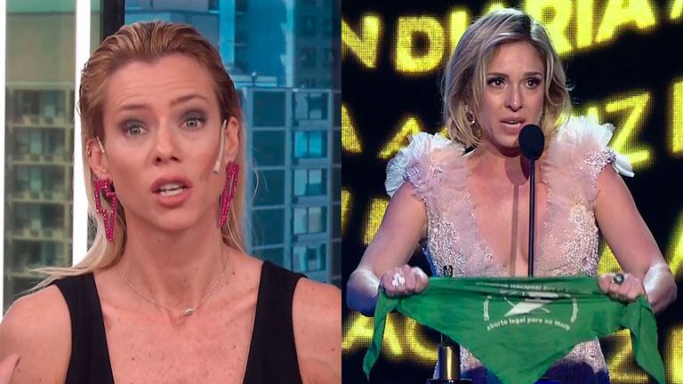 Nicole Neumann, en contra de los pañuelos verdes en los Premios Martín Fierro 2019