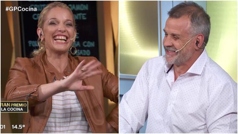 El divertido (e incómodo) momento de Carina Zampini con Christian Petersen en El gran premio de la cocina: "No me quiero meter en líos"