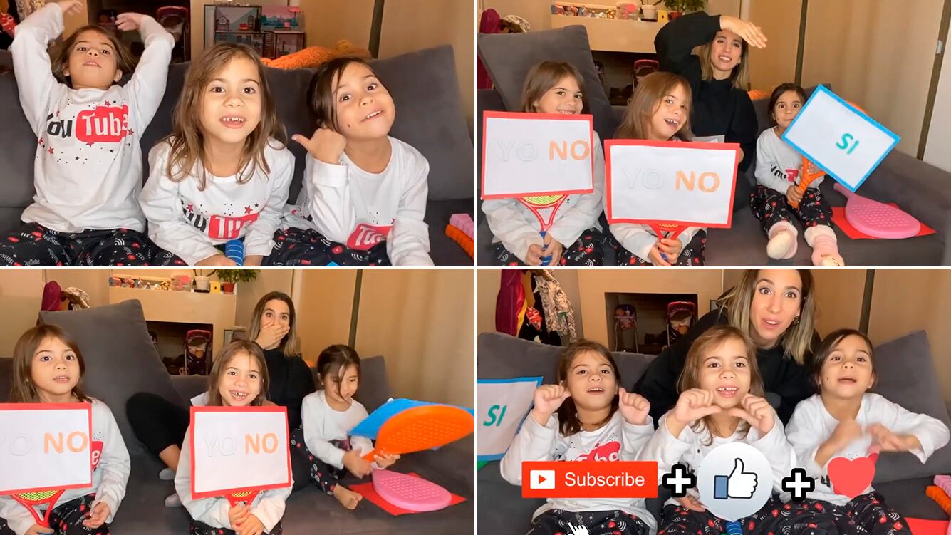 Las hijas de Cinthia Fernández debutaron como youtubers con un divertido juego