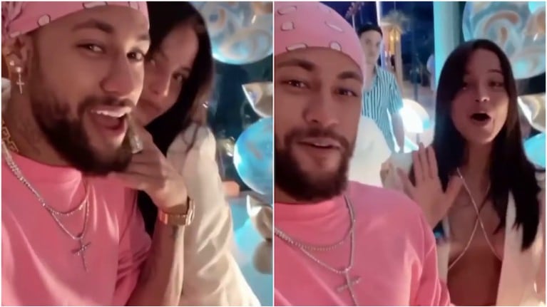 Neymar y Emilia Mernes, muy juntitos en la fiesta de Año Nuevo, en medio de los rumores de romance