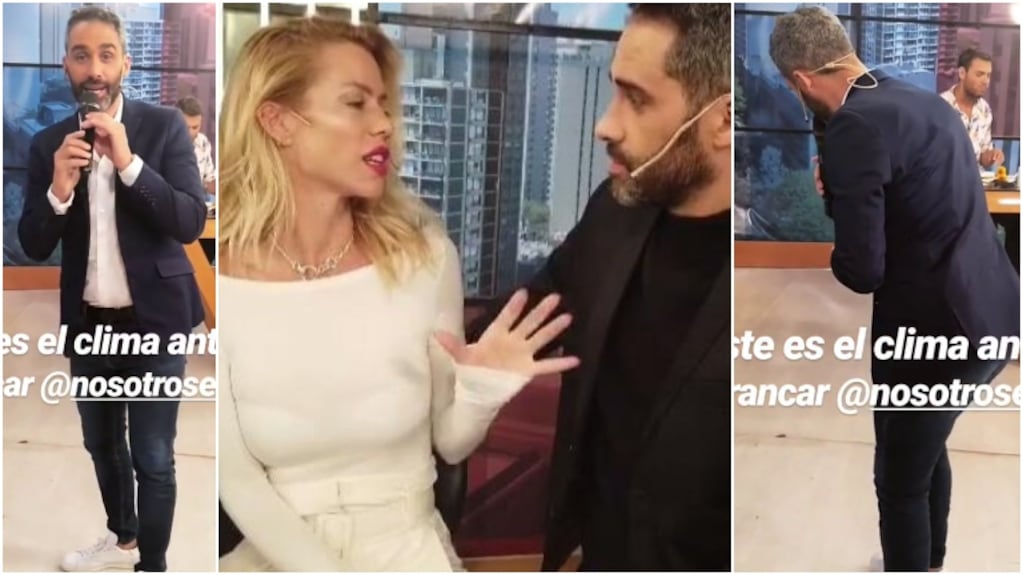 Nicole Neumann mandó al frente al Pollo Álvarez mientras bailaba al ritmo de la cumbia antes de arrancar Nosotros a la mañana