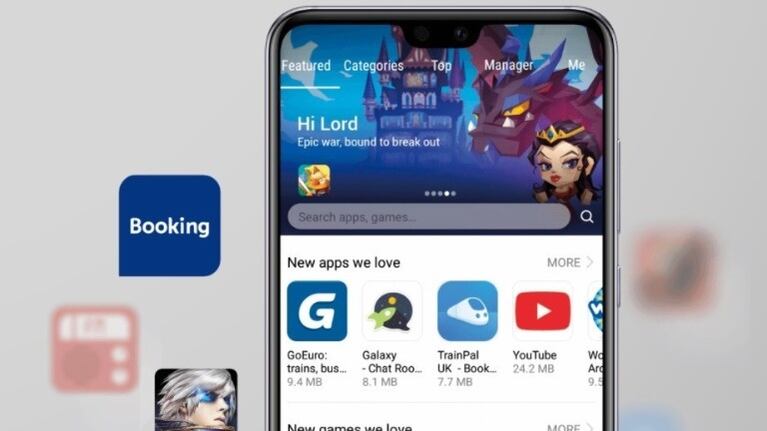 Huawei prioriza el descubrimiento de apps frente a la búsqueda en el nuevo diseño de AppGallery. Foto:DPA.