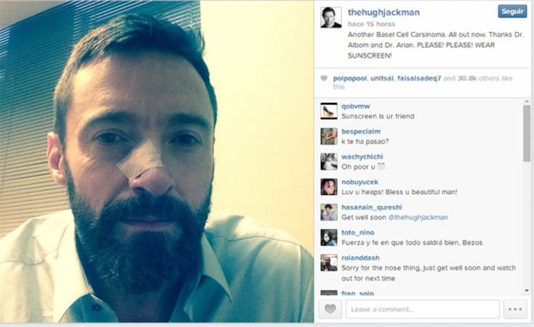 Hugh Jackman y una nueva batalla contra el cáncer de piel. (Foto: Instagram)
