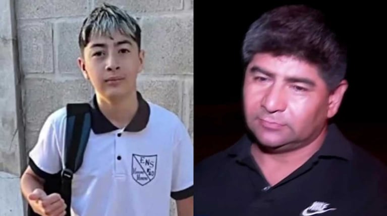 Ian Cabrera, el nene asesinado en el Colegio de Santa Fe y Fabio, el portero que evitó una tragedia mayor (Fotos: capturas eltrece)