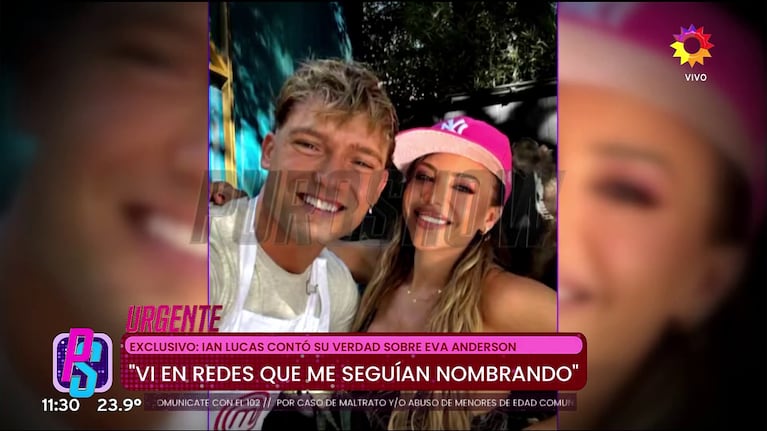 Ian Lucas habló en Puro Show de su vínculo con Evangelina Anderson (Foto: captura de eltrece).