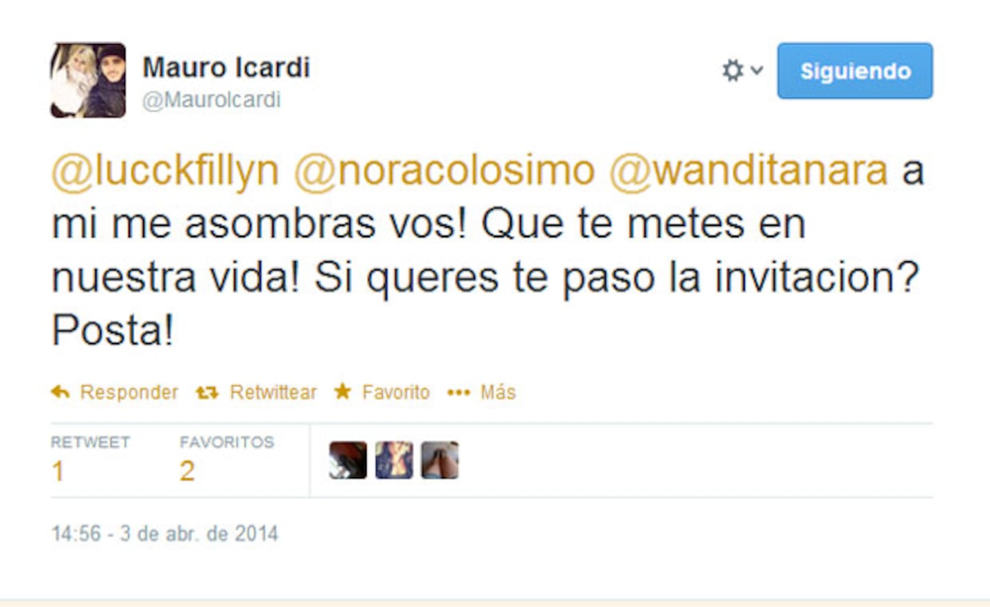 Icardi se enojó por las críticas en la red social (Foto: Captura). 