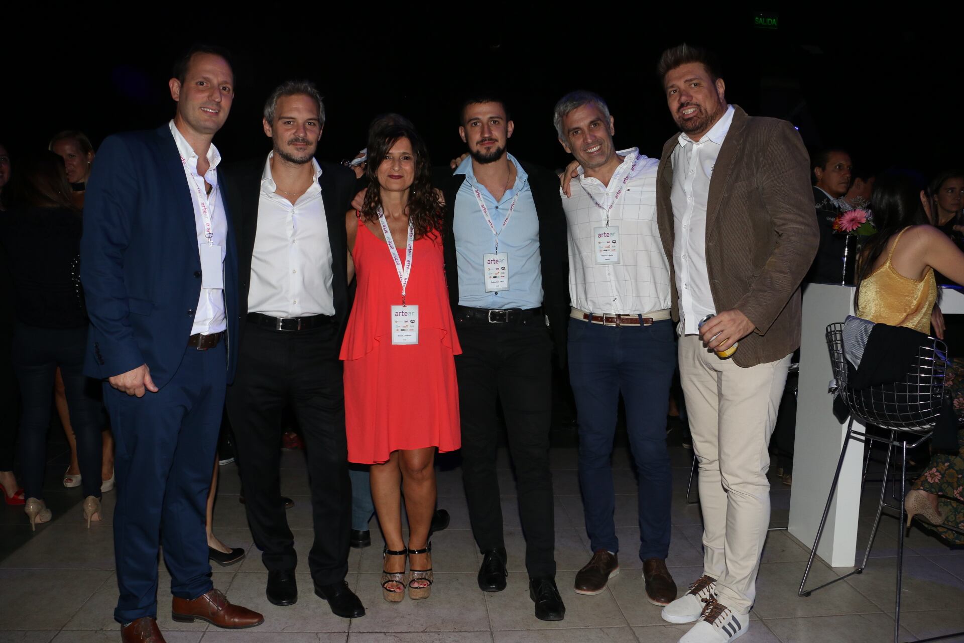 Ignacio Prez, de Artear, Matías Domínguez, Alicia Lorenzo y Sebastián Terzi, de Ignis, Mauro Colella, de Ribeiro, Marcelo Pérez de Ignis. (Foto: Movilpress)