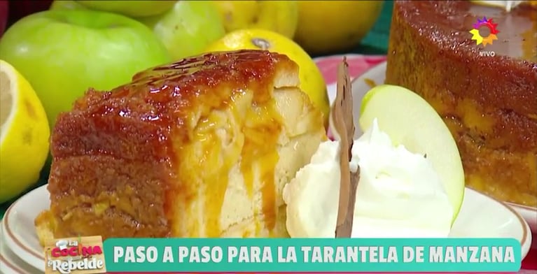 Iliana Calabró le preparó a Jimena Monteverde una tarantela de manzana: así es la receta | Créditos: captura El Trece