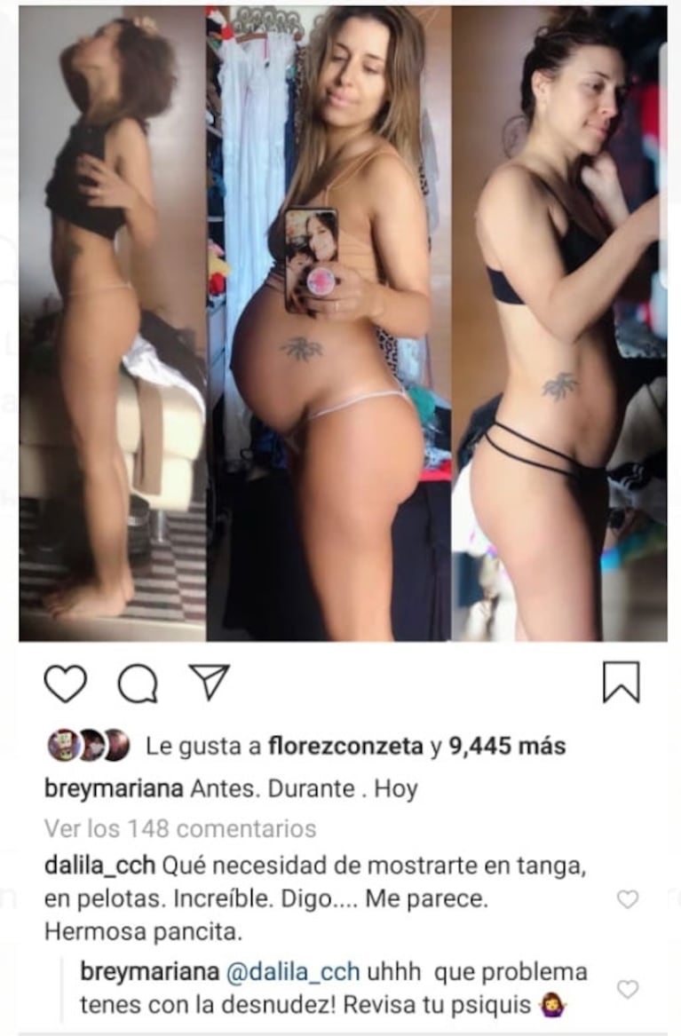 Implacable respuesta de Mariana Brey, a una seguidora que la cuestionó por mostrarse en ropa interior: "Revisá tu psiquis"