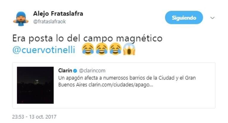 Impresionante corte de luz en Buenos Aires: los tweets de los famosos