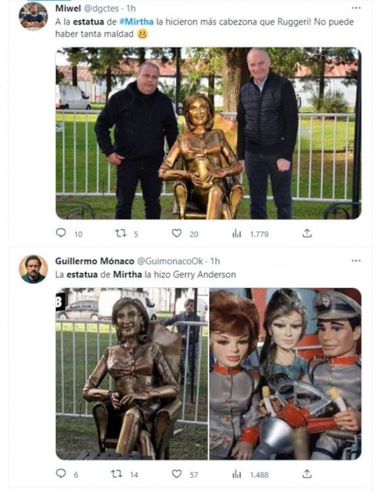 Inauguraron una estatua de Mirtha Legrand y en las redes estallaron los memes