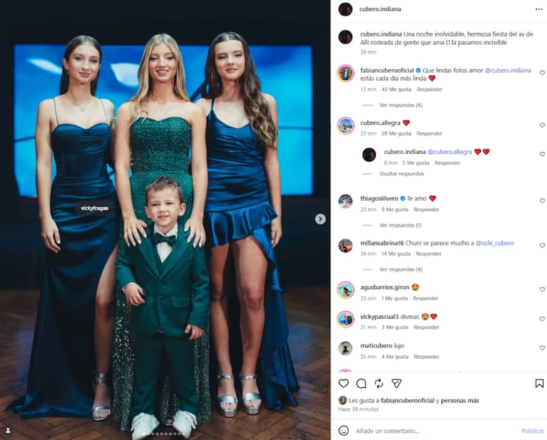 Indiana Cubero sorprendió a su hermana Allegra: lanzó un llamativo posteo por su cumpleaños de 15 | Créditos: Instagram @cubero.indiana
