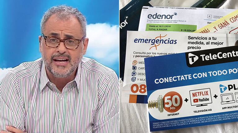 ¡Indignado! Jorge Rial mostró la increíble cifra de su factura de luz