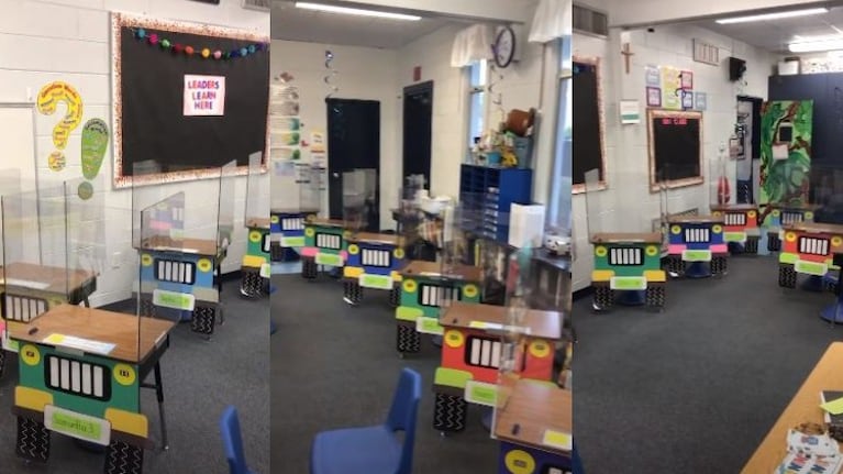 Ingeniosas: decoraron un salón para la vuelta de las clases después de la pandemia de una forma original