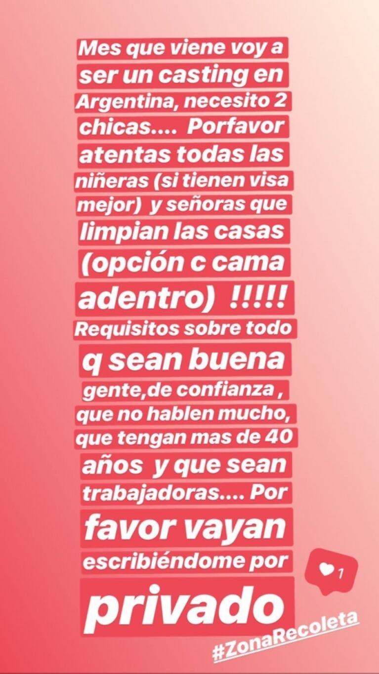 Insólitos requisitos de Vicky Xipolitakis para contratar niñera y empleada doméstica: "Voy a hacer un casting"
