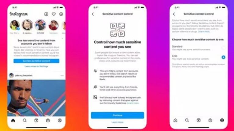 Instagram establecerá por defecto la visibilidad reducida de contenido sensible