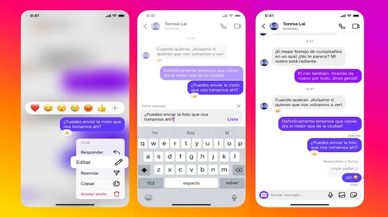 Instagram permite editar los mensajes directos: cuál es el tiempo límite para modificarlos