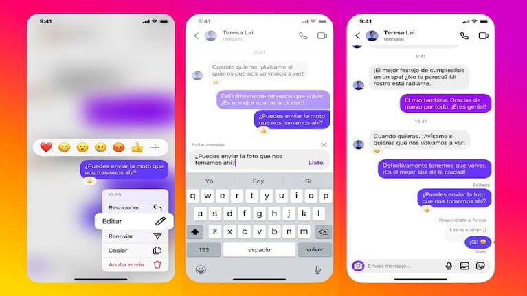 Instagram permite editar los mensajes directos: cuál es el tiempo límite para modificarlos