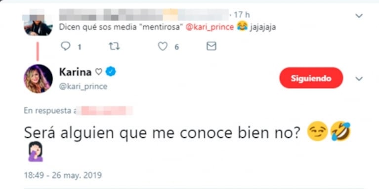 Irónica reacción de Karina La Princesita ante las críticas de More Rial: "Será alguien que me conoce bien, ¿no?"