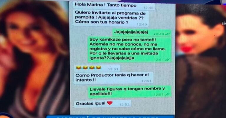 Irónica reacción de Marina Calabró luego de que un productor de Pampita la invitara al programa de la modelo: "¿Por qué le llevarías a una ignota?"