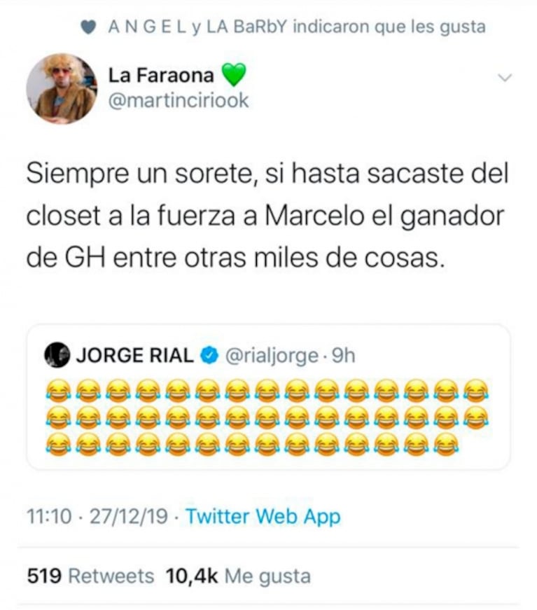 Irónica reacción de Rial ante la demanda millonaria del ex de Martín Cirio… y fuerte respuesta de La Faraona