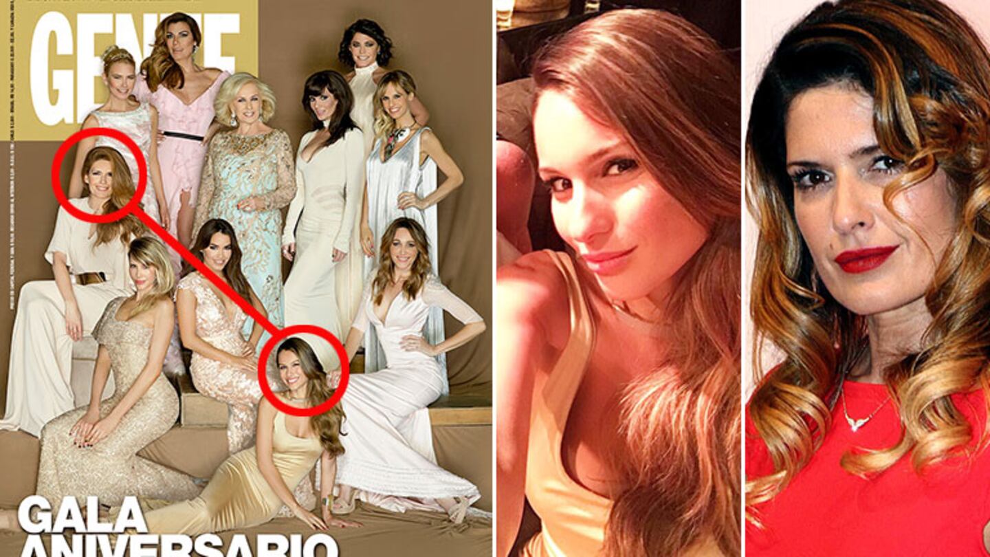 Isabel Macedo, cerca de Pampita en la portada de revista Gente, pero en diferentes momentos. (Foto: revista Gente y Web)