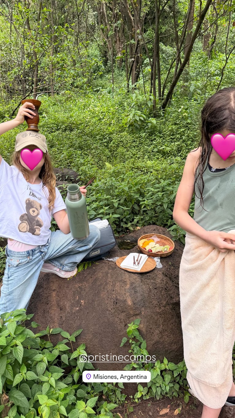 Isabella y Francesca Icardi en Cataratas. (Foto: @Wanda_Nara)