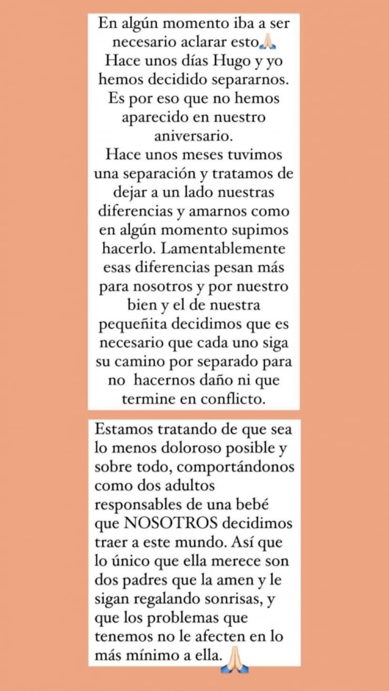 Ivana Icardi anunció su separación a 7 meses del nacimiento de su bebé: "Estamos tratando de que sea lo menos doloroso posible"