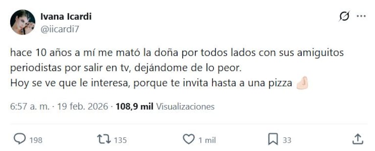 Ivana Icardi contra su hermano Guido (Foto: captura de X/@iicardi7).
