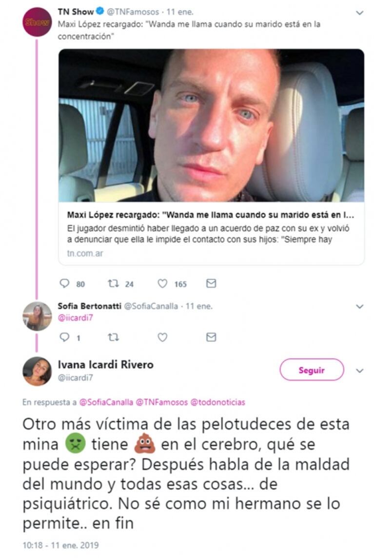 Ivana Icardi salió a respaldar a Maxi López tras sus fuertes declaraciones contra Wanda Nara: "Otra víctima"