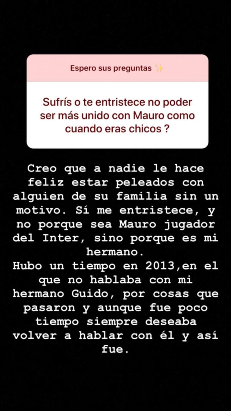 Ivana Icardi y sus mensajes para Wanda y su hermano: "Ella dijo cosas muy feas y a Mauro no lo veo nunca"