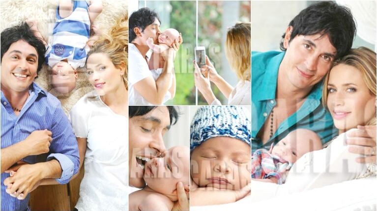 Ivanna Saccani y Sebastián Estevanez presentaron a su tercer hijo Valentino (Fotos: revista Caras)
