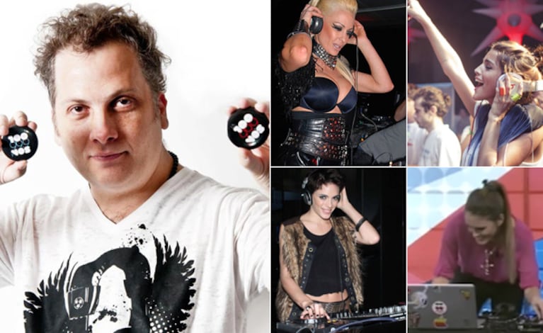 Izq: DJ Dero. Der: Daniela Cardone, Calu Rivero, Emilia Attias y Silvina Luna. (Fotos: Web)