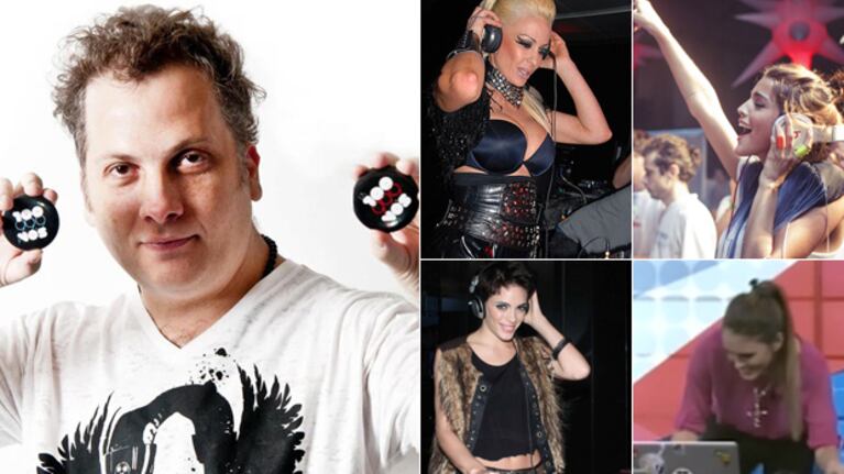 Izq: DJ Dero. Der: Daniela Cardone, Calu Rivero, Emilia Attias y Silvina Luna. (Fotos: Web)