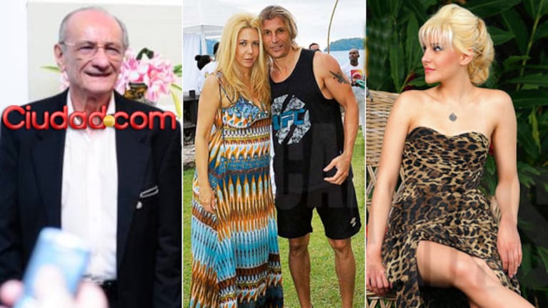 Izquierda: Hugo Caniggia, padre de Claudio. Centro: Nannis y Caniggia. Der: Charlotte Caniggia. (Fotos: Web y Caras)