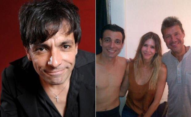 Izquierda: Martín Bossi junto a Guillermina Valdés y Marcelo Tinelli en su camarín del teatro (Foto: archivo Web)