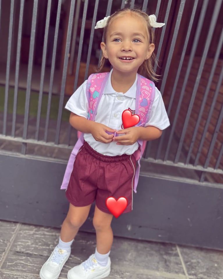 Jamaica, la hija de L-Gante y Tamara Báez, empezó el jardín (Foto: Instagram/@tamibaez222).