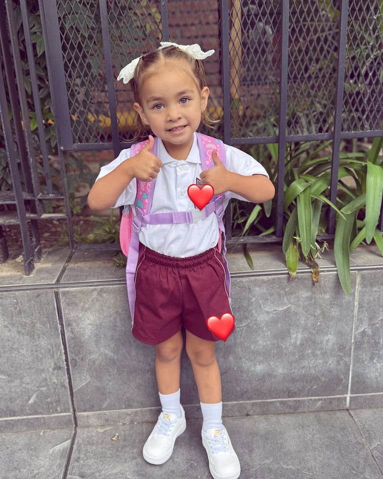 Jamaica, la hija de L-Gante y Tamara Báez, empezó el jardín (Foto: Instagram/@tamibaez222).