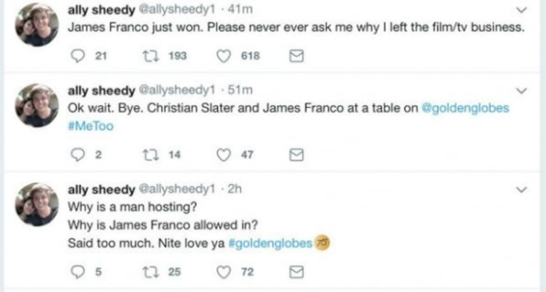 James Franco, denunciado por acoso sexual por tres actrices: los mensajes de Ally Sheedy, Violet Paley y Sarah Tither-Kaplan