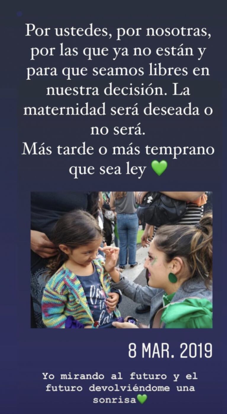 Jana Maradona se manifestó a favor de la legalización del aborto, en medio del dolor por la muerte de Diego: "La maternidad será deseada o no será"