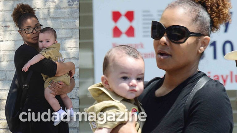 Janet Jackson, con su bebé de seis meses paseando en Nueva York (Fotos: Grosby Group)