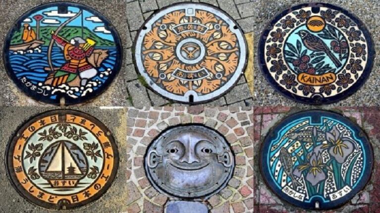  Japón adorna sus alcantarillas con obras de arte